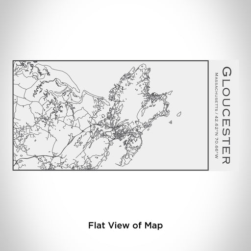 Rendered View of Gloucester Massachusetts Map Engraving on 17oz Stainless Steel Insulated Cola Bottle in White