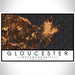 Gloucester Massachusetts Map Print Landscape Orientation in Ember Style With Shaded Background