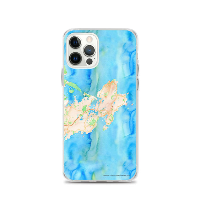 Custom iPhone 12 Pro Gloucester Massachusetts Map Phone Case in Watercolor