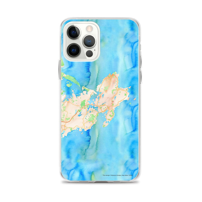 Custom iPhone 12 Pro Max Gloucester Massachusetts Map Phone Case in Watercolor