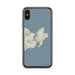 Custom iPhone X/XS Gloucester Massachusetts Map Phone Case in Woodblock