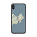 Custom iPhone XS Max Gloucester Massachusetts Map Phone Case in Woodblock