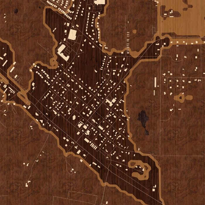 Godley Texas Map Print in Ember Style Zoomed In Close Up Showing Details