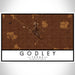 Godley Texas Map Print Landscape Orientation in Ember Style With Shaded Background