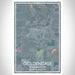 Goldendale Washington Map Print Portrait Orientation in Afternoon Style With Shaded Background