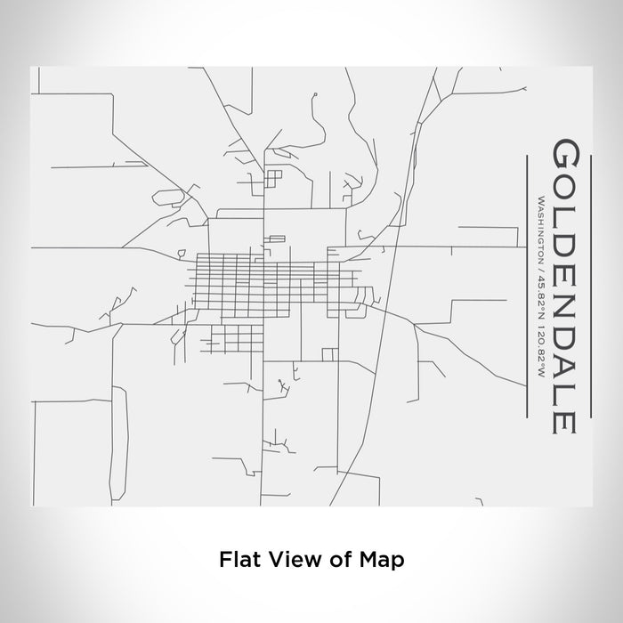 Rendered View of Goldendale Washington Map Engraving on 20oz Stainless Steel Insulated Bottle with Bamboo Top in White