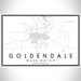 Goldendale Washington Map Print Landscape Orientation in Classic Style With Shaded Background