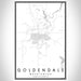 Goldendale Washington Map Print Portrait Orientation in Classic Style With Shaded Background
