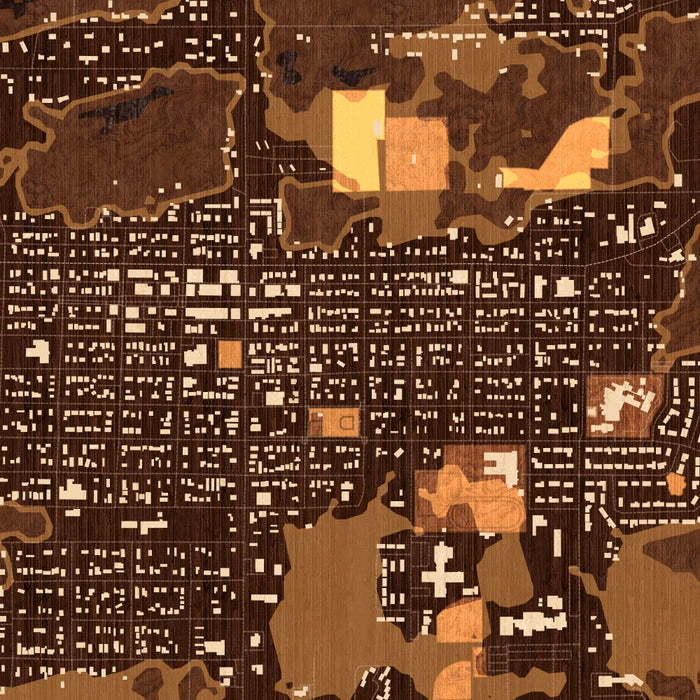 Goldendale Washington Map Print in Ember Style Zoomed In Close Up Showing Details