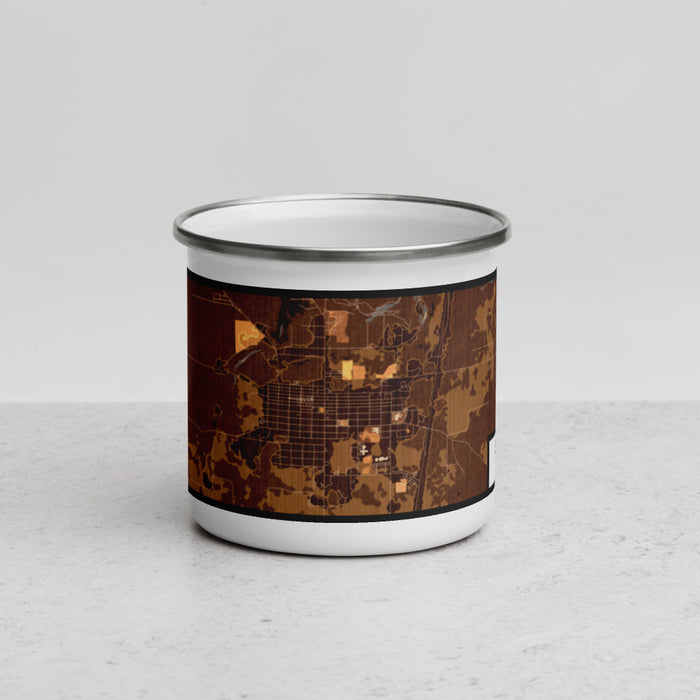 Front View Custom Goldendale Washington Map Enamel Mug in Ember