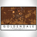 Goldendale Washington Map Print Landscape Orientation in Ember Style With Shaded Background