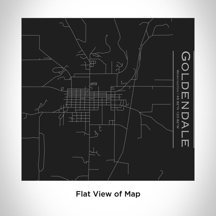 Rendered View of Goldendale Washington Map Engraving on 17oz Stainless Steel Insulated Tumbler in Black