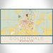 Goldendale Washington Map Print Landscape Orientation in Woodblock Style With Shaded Background