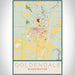 Goldendale Washington Map Print Portrait Orientation in Woodblock Style With Shaded Background