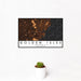 12x18 Golden Isles Georgia Map Print Landscape Orientation in Ember Style With Small Cactus Plant in White Planter