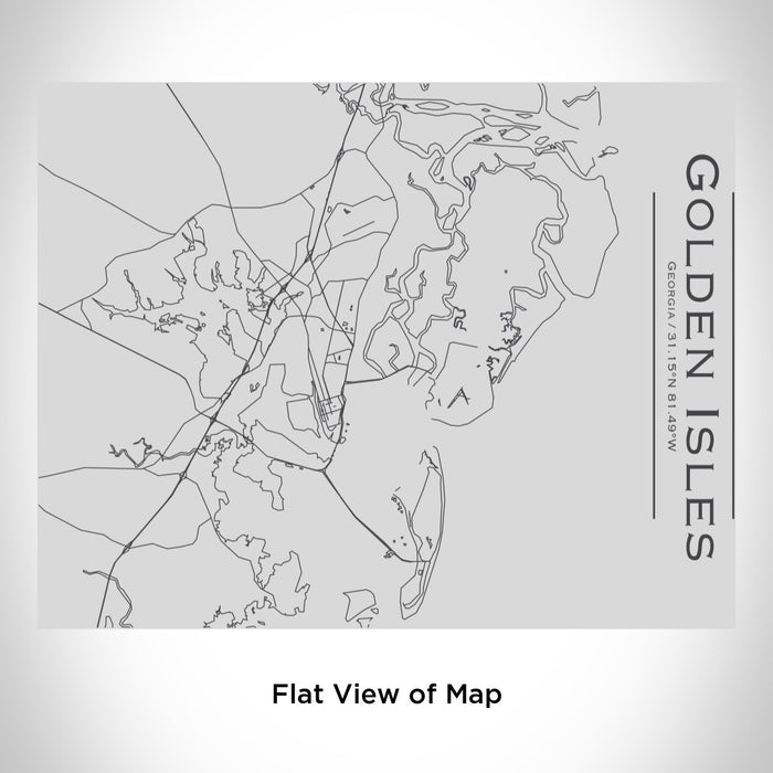 Rendered View of Golden Isles Georgia Map Engraving on 20oz Stainless Steel Insulated Bottle with Bamboo Top