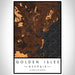 Golden Isles Georgia Map Print Portrait Orientation in Ember Style With Shaded Background