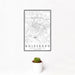 12x18 Goldsboro North Carolina Map Print Portrait Orientation in Classic Style With Small Cactus Plant in White Planter