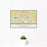 12x18 Goldsboro North Carolina Map Print Landscape Orientation in Woodblock Style With Small Cactus Plant in White Planter
