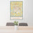 24x36 Goldsboro North Carolina Map Print Portrait Orientation in Woodblock Style Behind 2 Chairs Table and Potted Plant