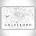 Goldsboro North Carolina Map Print Landscape Orientation in Classic Style With Shaded Background