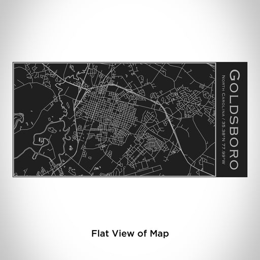 Rendered View of Goldsboro North Carolina Map Engraving on 17oz Stainless Steel Insulated Cola Bottle in Black