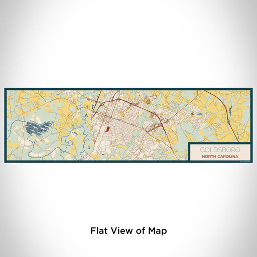 Flat View of Map Custom Goldsboro North Carolina Map Enamel Mug in Woodblock