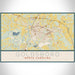 Goldsboro North Carolina Map Print Landscape Orientation in Woodblock Style With Shaded Background