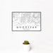 12x18 Goodyear Arizona Map Print Landscape Orientation in Classic Style With Small Cactus Plant in White Planter