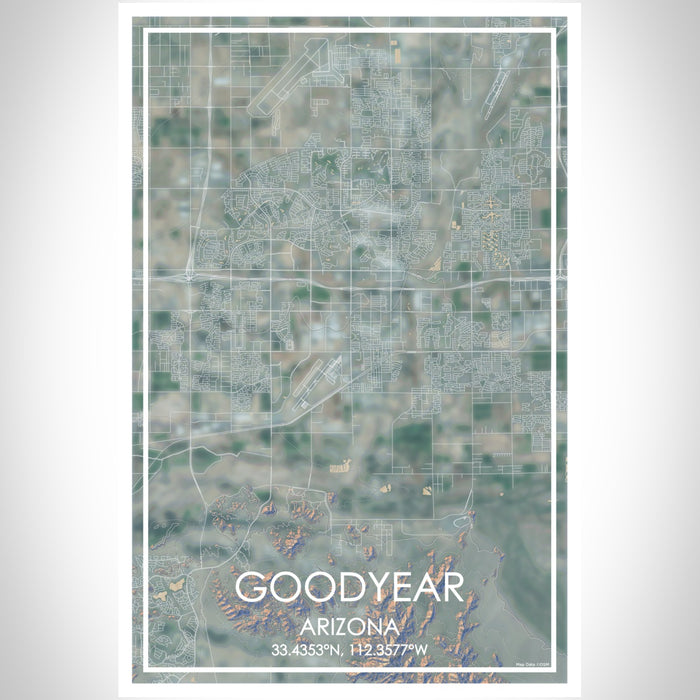 Goodyear Arizona Map Print Portrait Orientation in Afternoon Style With Shaded Background