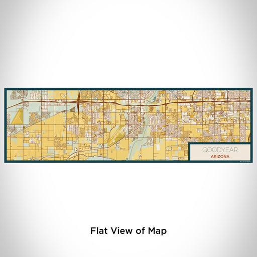 Flat View of Map Custom Goodyear Arizona Map Enamel Mug in Woodblock