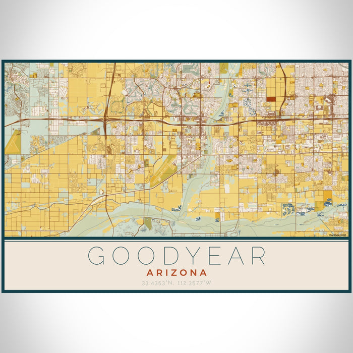 Goodyear - Arizona Map Print in Woodblock — JACE Maps