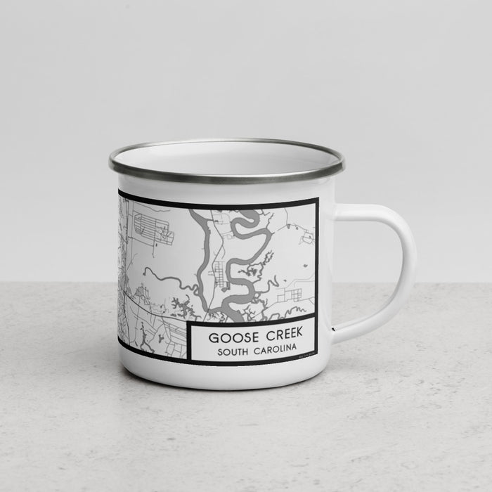 Right View Custom Goose Creek South Carolina Map Enamel Mug in Classic