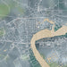 Granbury Texas Map Print in Afternoon Style Zoomed In Close Up Showing Details