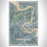 Granbury Texas Map Print Portrait Orientation in Afternoon Style With Shaded Background