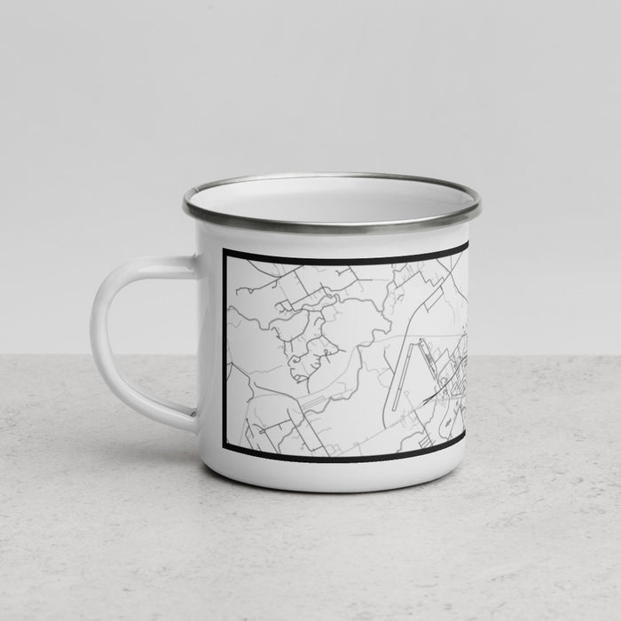 Left View Custom Granbury Texas Map Enamel Mug in Classic