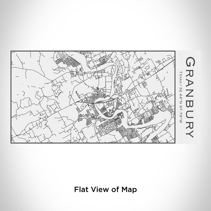 Rendered View of Granbury Texas Map Engraving on 17oz Stainless Steel Insulated Cola Bottle in White