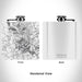Rendered View of Granbury Texas Map Engraving on 6oz Stainless Steel Flask in White