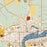 Granbury Texas Map Print in Woodblock Style Zoomed In Close Up Showing Details