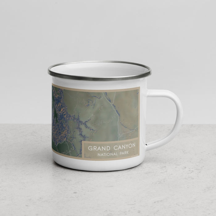 Right View Custom Grand Canyon National Park Map Enamel Mug in Afternoon