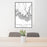 24x36 Grand Canyon National Park Map Print Portrait Orientation in Classic Style Behind 2 Chairs Table and Potted Plant