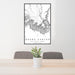 24x36 Grand Canyon National Park Map Print Portrait Orientation in Classic Style Behind 2 Chairs Table and Potted Plant