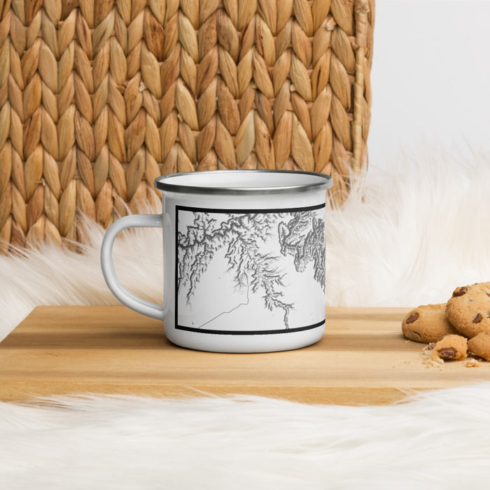 Left View Custom Grand Canyon National Park Map Enamel Mug in Classic on Table Top