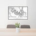 24x36 Grand Canyon National Park Map Print Landscape Orientation in Classic Style Behind 2 Chairs Table and Potted Plant