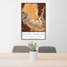 24x36 Grand Canyon National Park Map Print Portrait Orientation in Ember Style Behind 2 Chairs Table and Potted Plant