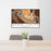 24x36 Grand Canyon National Park Map Print Landscape Orientation in Ember Style Behind 2 Chairs Table and Potted Plant
