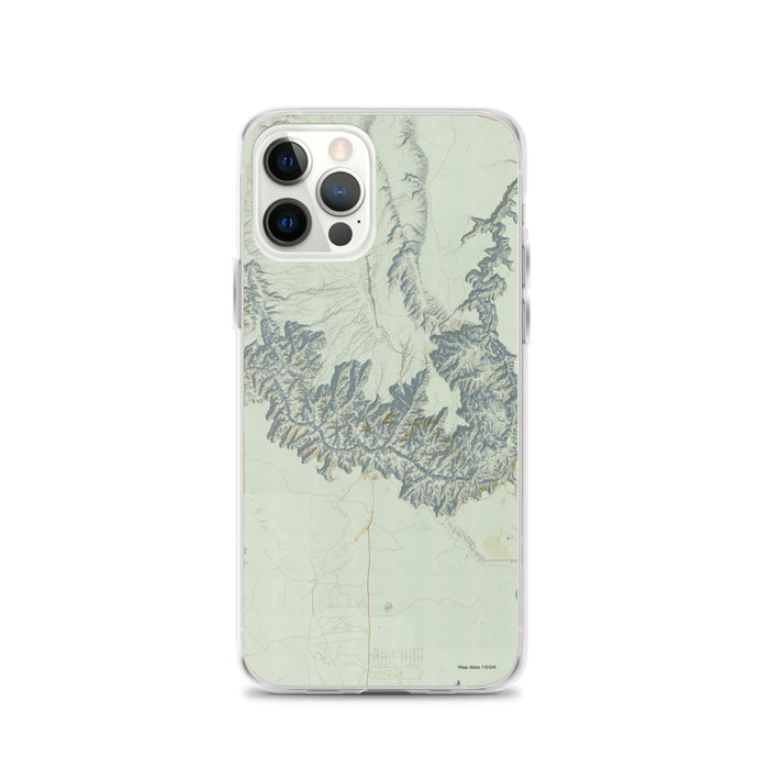 Custom Grand Canyon National Park Map iPhone 12 Pro Phone Case in Woodblock