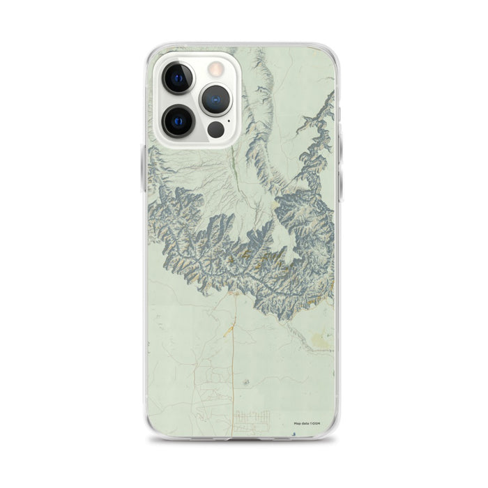Custom Grand Canyon National Park Map iPhone 12 Pro Max Phone Case in Woodblock