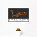 12x18 Grand Cayman Cayman Islands Map Print Landscape Orientation in Ember Style With Small Cactus Plant in White Planter