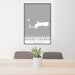 24x36 Grand Cayman Cayman Islands Map Print Portrait Orientation in Classic Style Behind 2 Chairs Table and Potted Plant